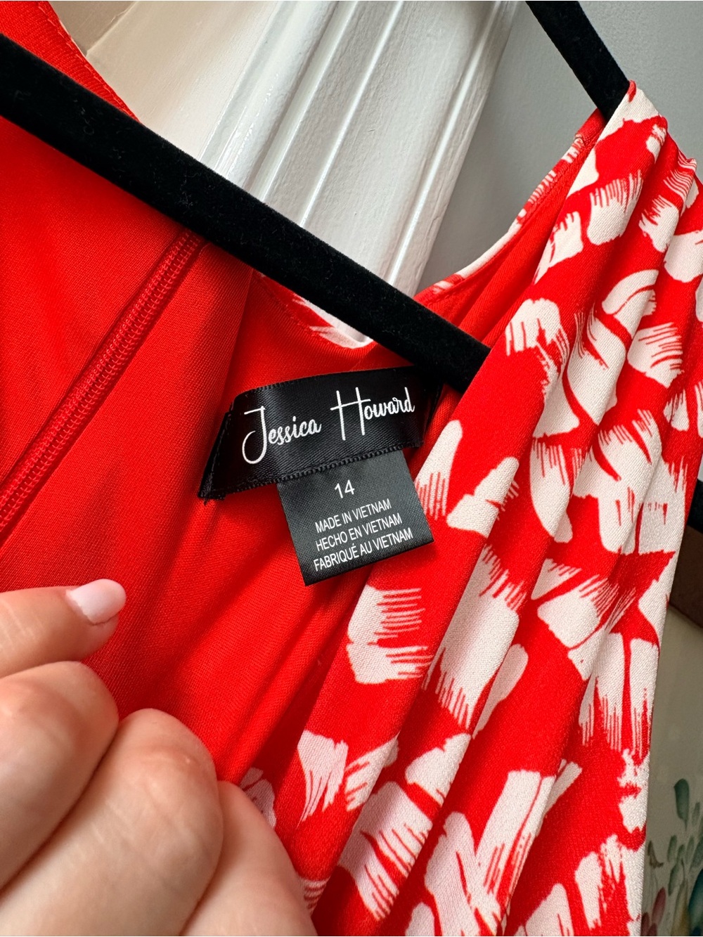 Jessica Howard Red and White Printed Maxi Dress - Picture 3 of 3
